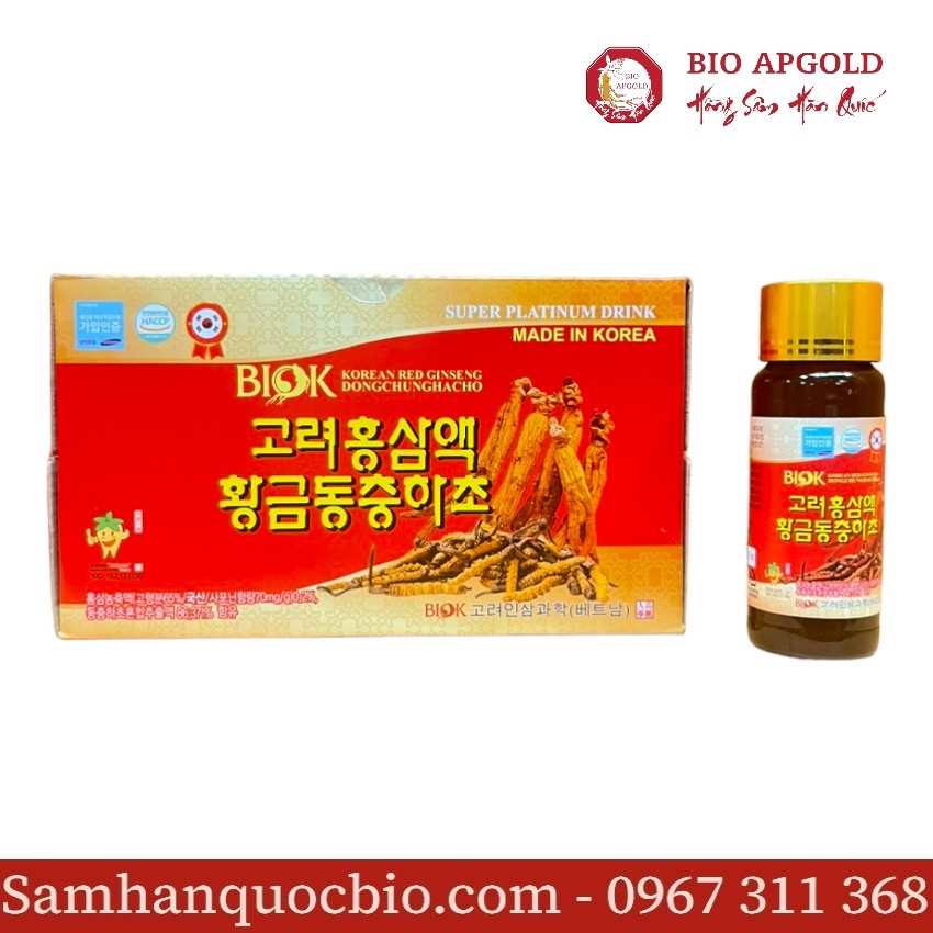 nước hồng sâm đông trùng biok - well bio hàn quốc