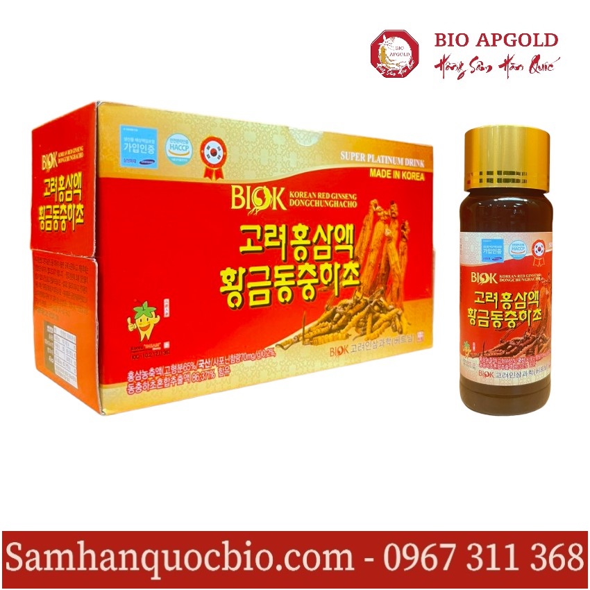 nước uống hồng sâm đông trùng hạ thảo biok hàn quốc hộp 10 chai