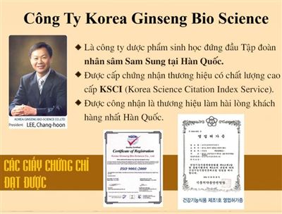 Công Ty Korea Red Ginseng Bio Science Co.Ltd