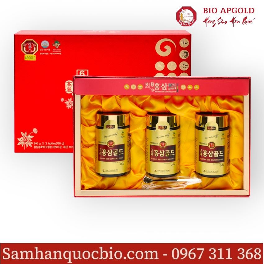 Cao Hồng Sâm Gold Hộp 240g * 3 Lọ Bio Apgold