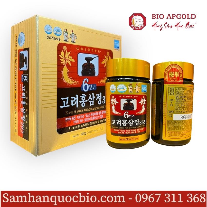 Cao Hồng Sâm 365 Hàn Quốc Hộp 2 Lọ