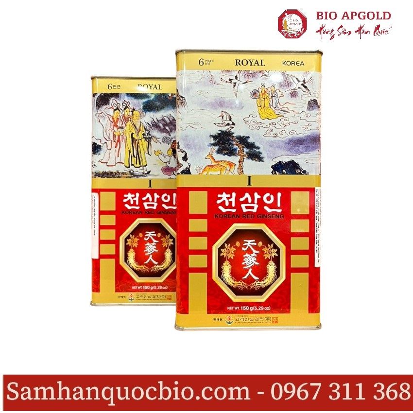 Hồng Sâm Củ Khô Hàn Quốc Hộp Thiếc 150g - Wooshin