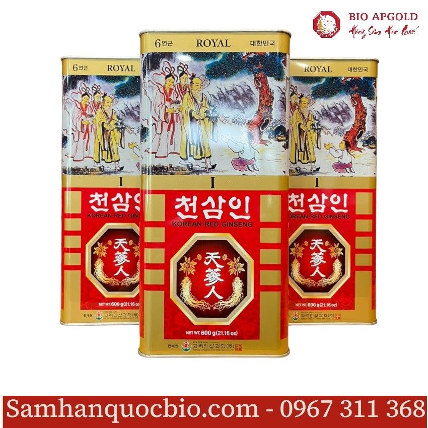 Hồng Sâm Củ Khô Hàn Quốc Hộp Thiếc 600g - Wooshin 