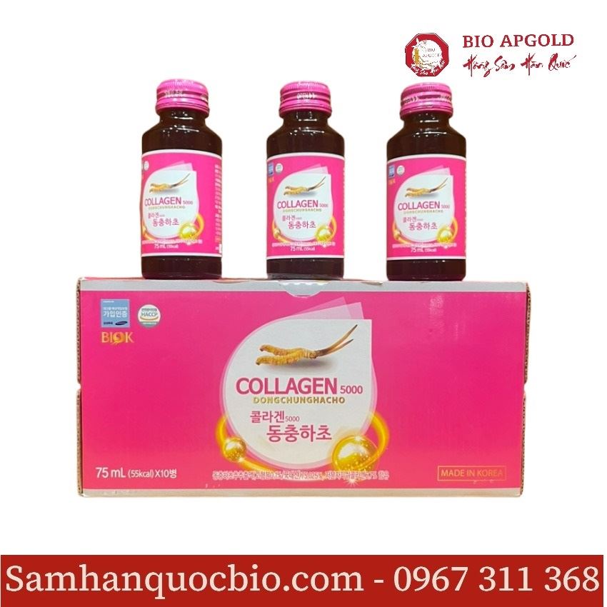 Nước Collagen 5000mg Đông Trùng hạ Thảo Well Bio Hàn Quốc