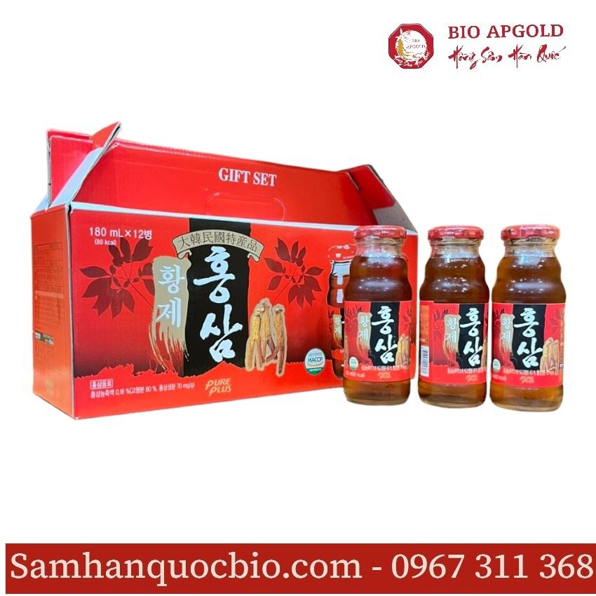 Nước Uống Hồng Sâm Hoàng Đế Hộp 12 Chai * 180ml Pure Plus