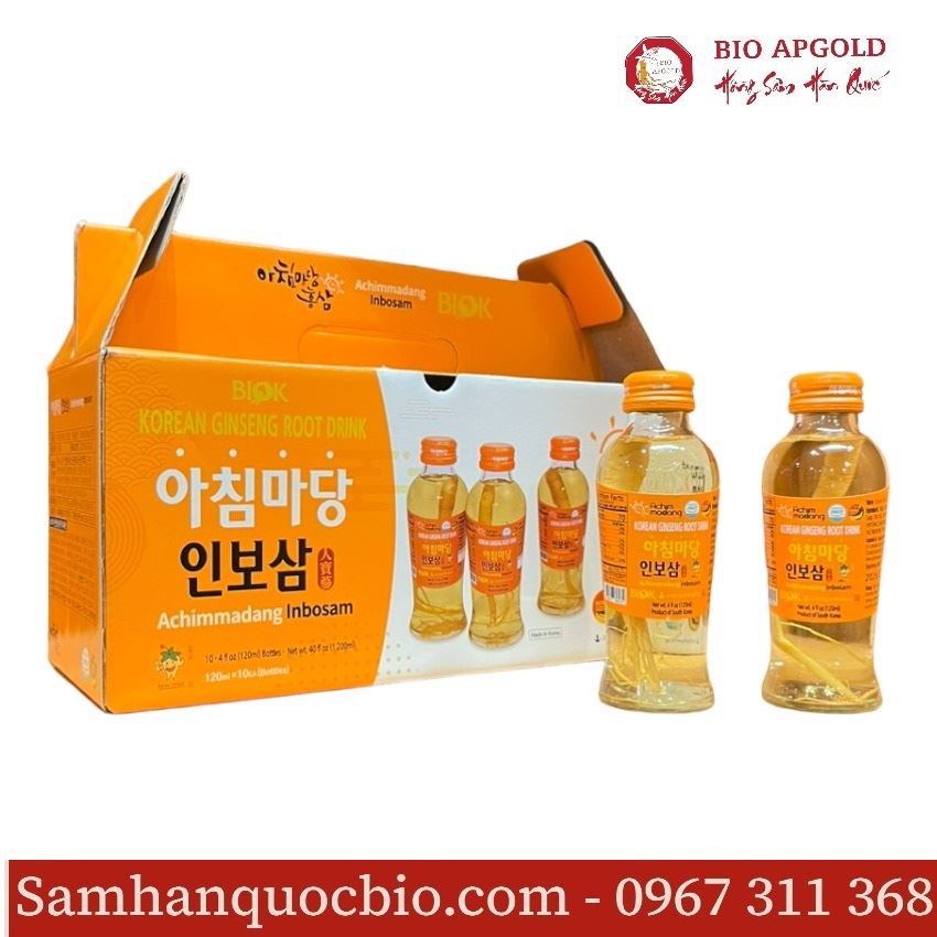 Nước Sâm Có Củ Archimmadang hộp 10 Chai - Inbosam Biok Korea Root Drink