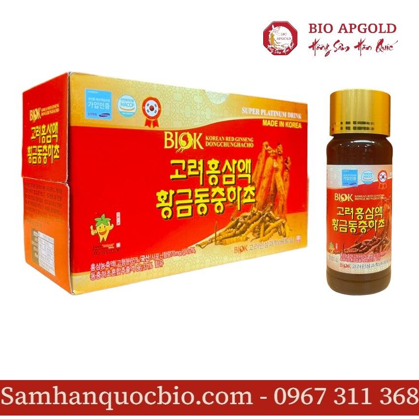 Nước Hồng Sâm Đông Trùng Hạ Thảo Hộp 10 Chai - Well Bio