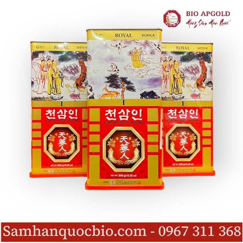 Hồng Sâm Củ Khô Hàn Quốc Hộp Thiếc 300g - Wooshin 