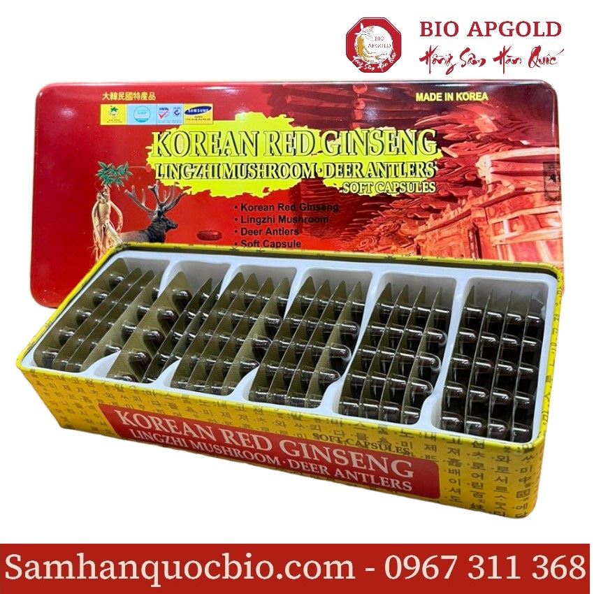 Viên Sâm Nhung Linh Chi Hàn Quốc Hộp 120 viên - Bio Apgold